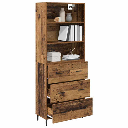 vidaXL Highboard with Drawer 2 pcs Old Wood Engineered Wood