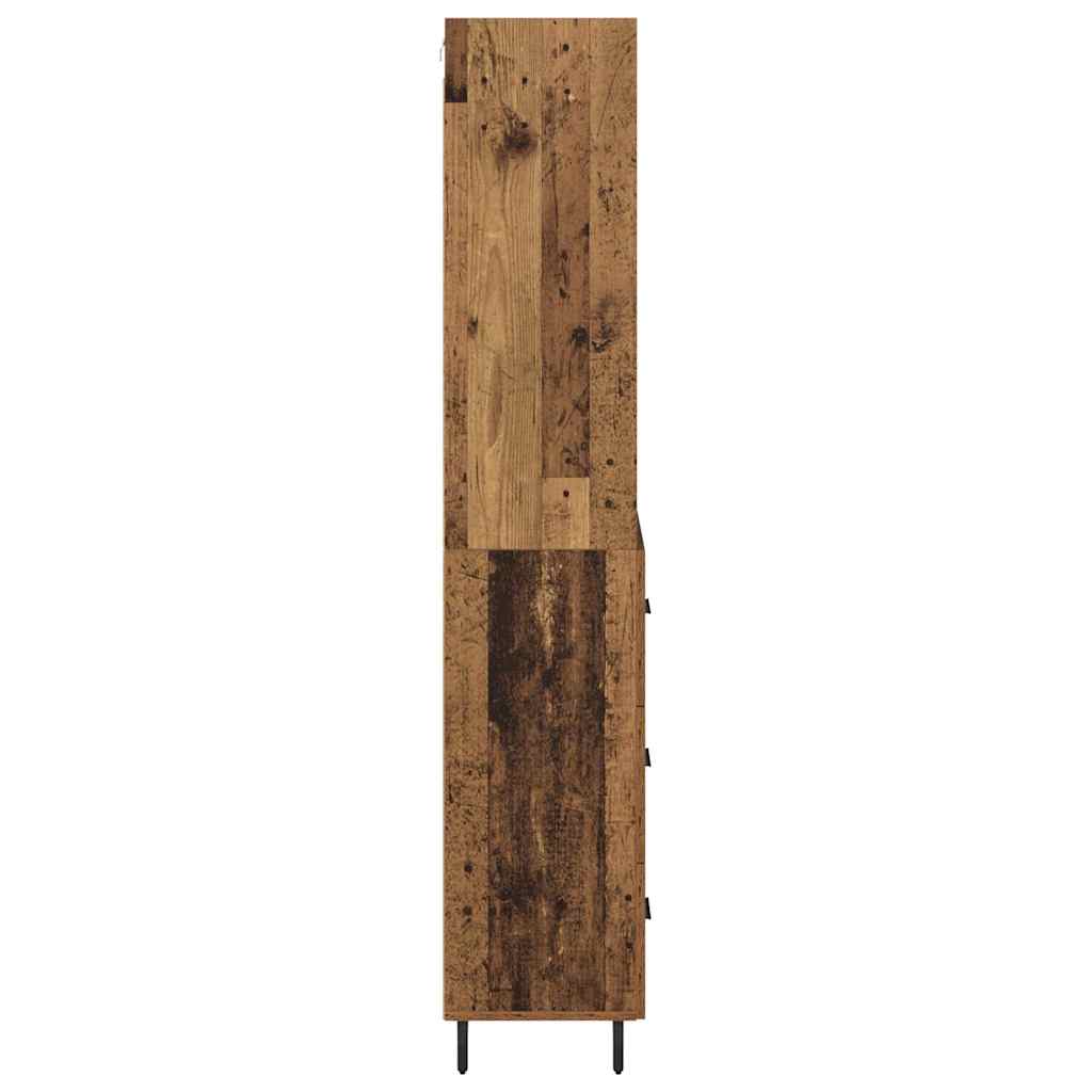 vidaXL Highboard with Drawer 2 pcs Old Wood Engineered Wood