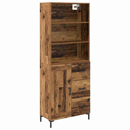 vidaXL Highboard Old Wood 69.5 x 34 x 180 cm Engineered Wood