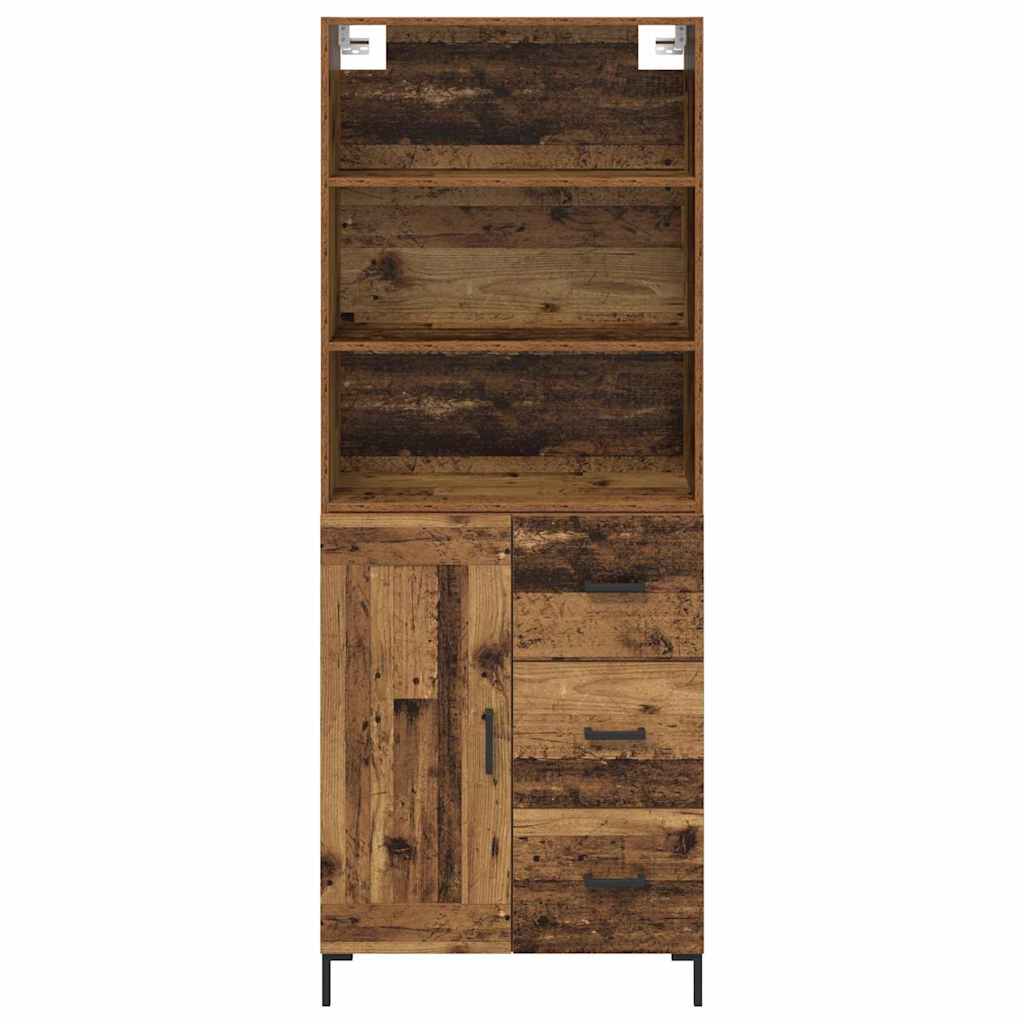 vidaXL Highboard Old Wood 69.5 x 34 x 180 cm Engineered Wood
