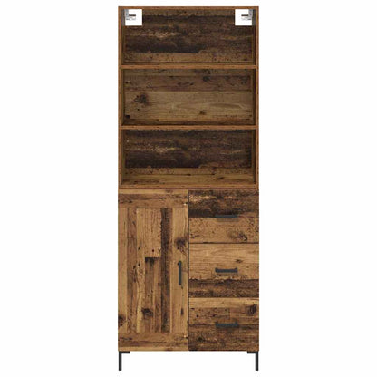 vidaXL Highboard Old Wood 69.5 x 34 x 180 cm Engineered Wood