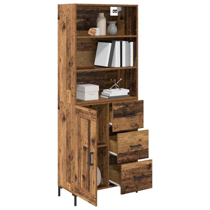 vidaXL Highboard Old Wood 69.5 x 34 x 180 cm Engineered Wood