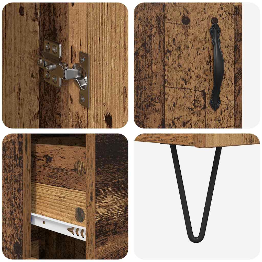 vidaXL Highboard Old Wood 69.5 x 34 x 180 cm Engineered Wood