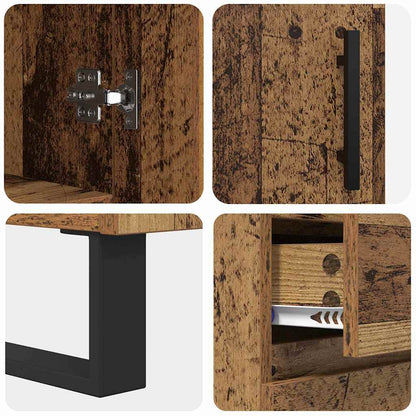 vidaXL Highboard with Drawer 2 pcs Old Wood Engineered Wood