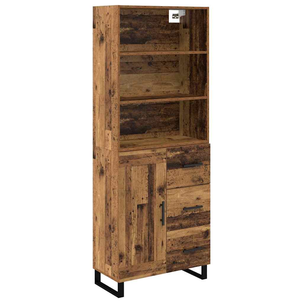 vidaXL Highboard with Drawer 2 pcs Old Wood Engineered Wood