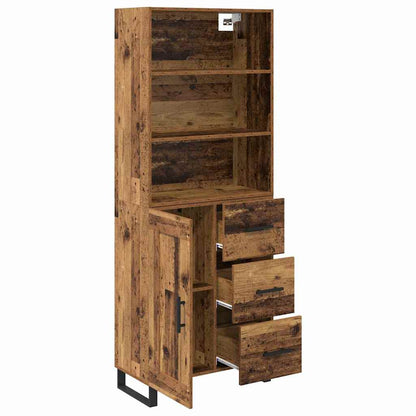 vidaXL Highboard with Drawer 2 pcs Old Wood Engineered Wood