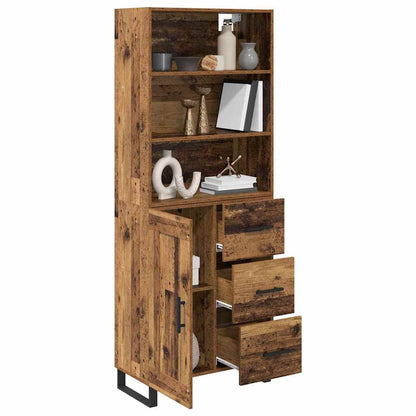 vidaXL Highboard with Drawer 2 pcs Old Wood Engineered Wood