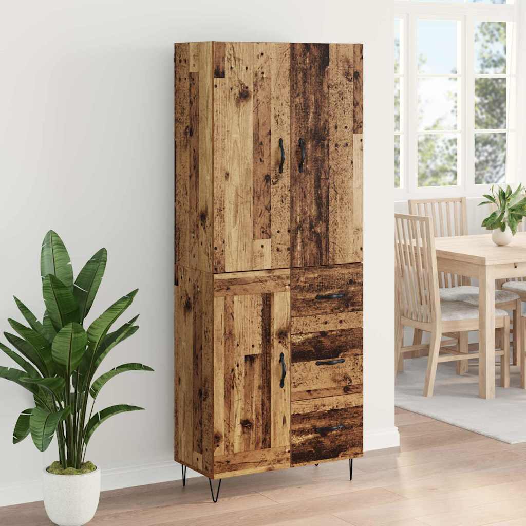 vidaXL Highboard with Drawer 2 pcs Old Wood Engineered Wood