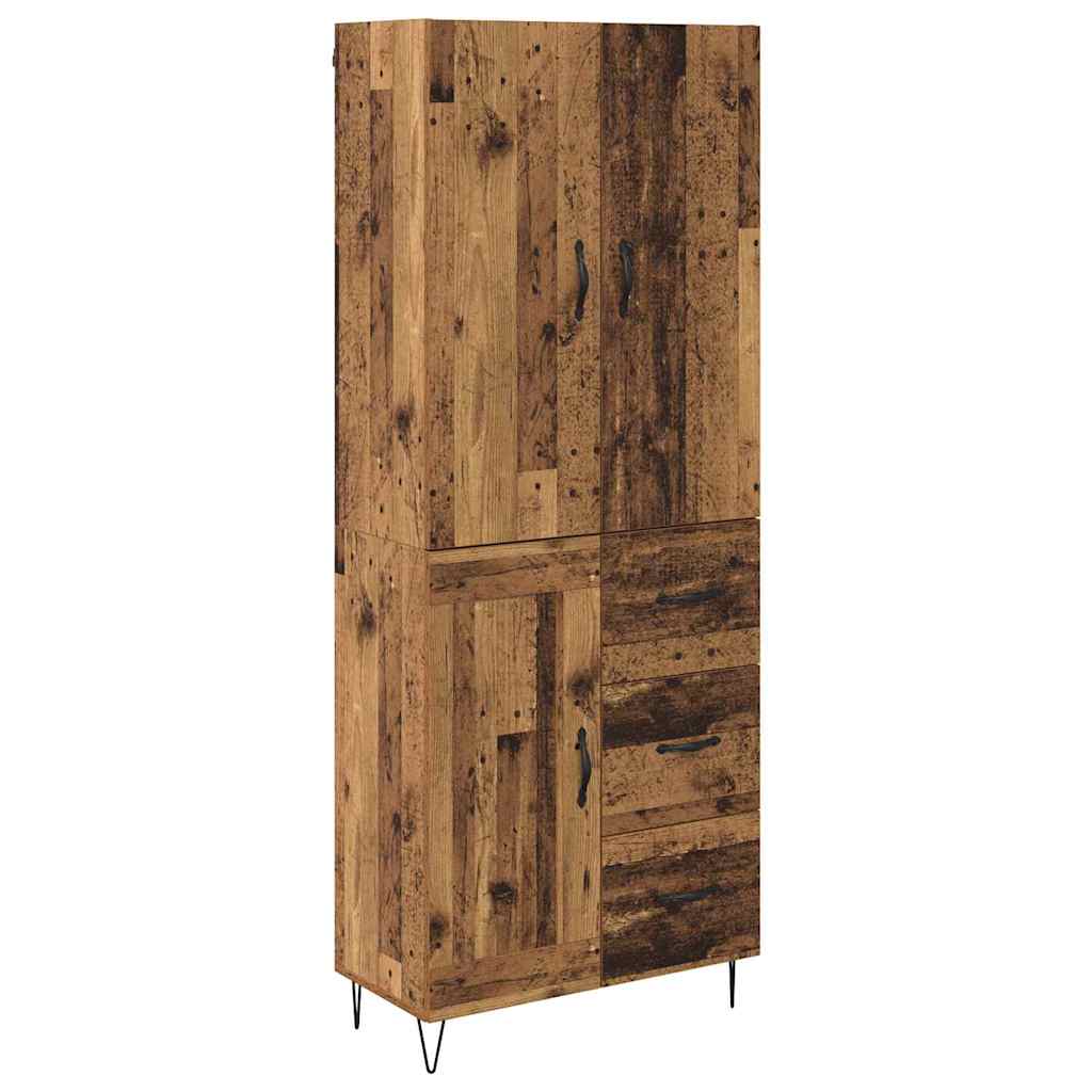 vidaXL Highboard with Drawer 2 pcs Old Wood Engineered Wood