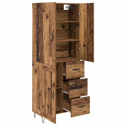 vidaXL Highboard with Drawer 2 pcs Old Wood Engineered Wood