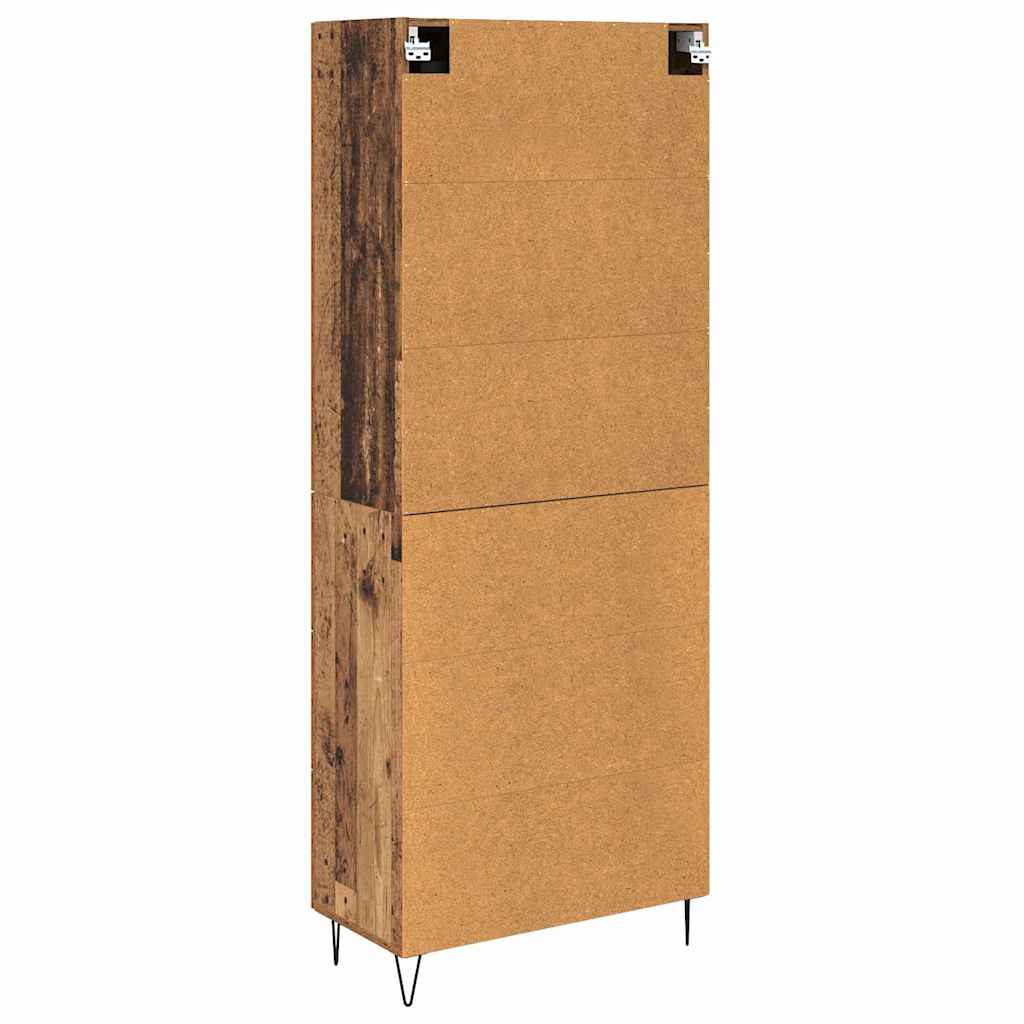 vidaXL Highboard with Drawer 2 pcs Old Wood Engineered Wood