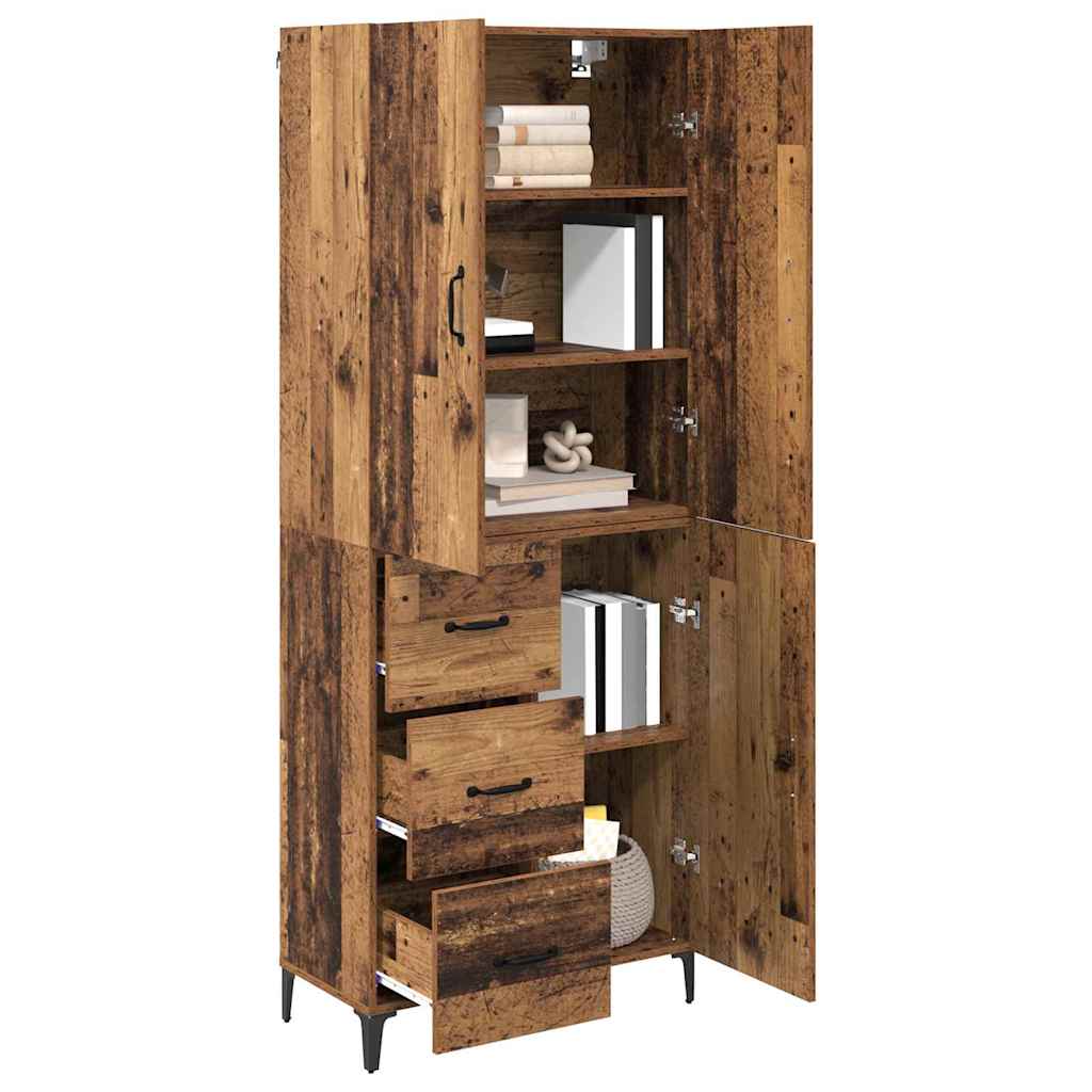 vidaXL Highboard Old Wood 69.5 x 34 x 180 cm Engineered Wood