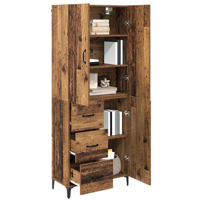 vidaXL Highboard Old Wood 69.5 x 34 x 180 cm Engineered Wood
