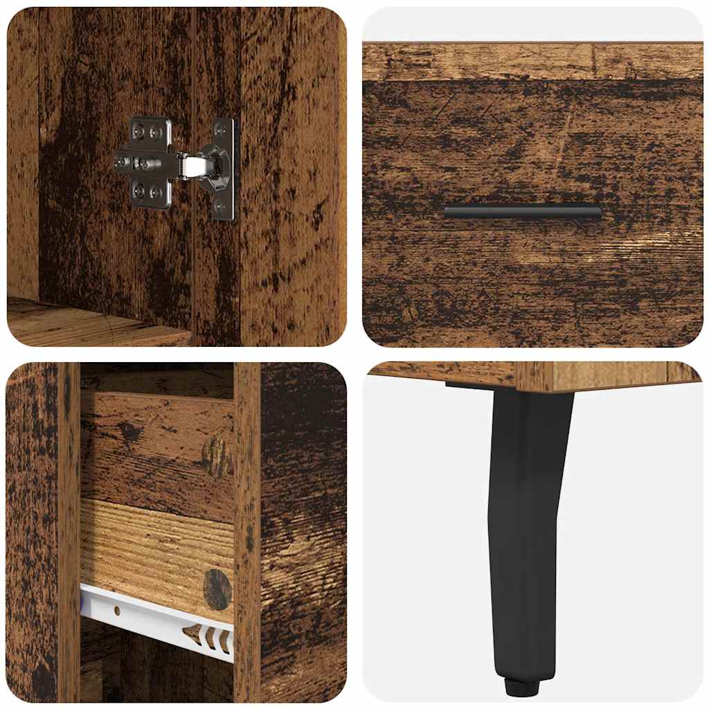 vidaXL Highboard with Drawer 2 pcs Old Wood Engineered Wood