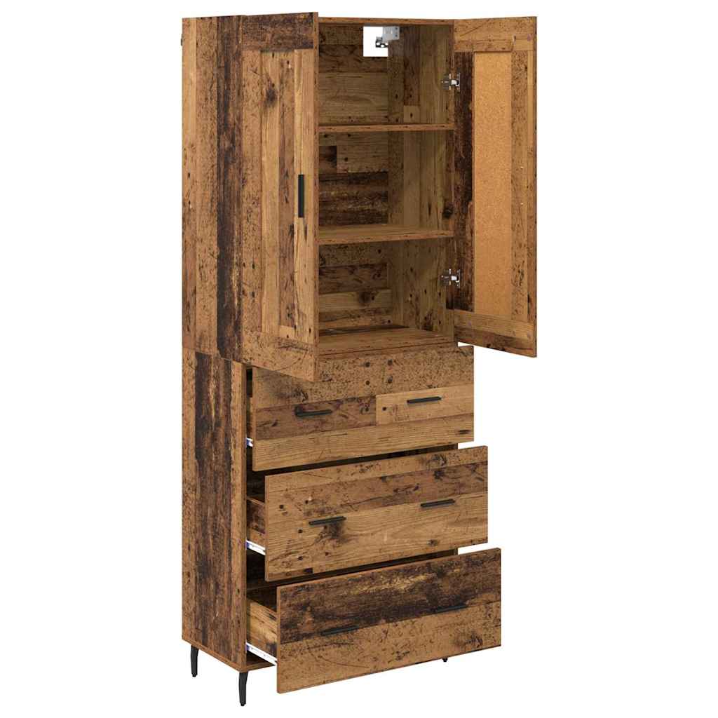 vidaXL Highboard with Drawer 2 pcs Old Wood Engineered Wood