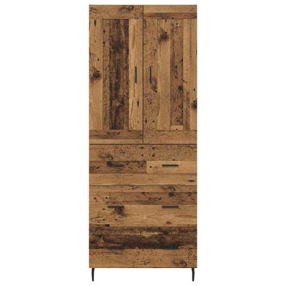 vidaXL Highboard with Drawer 2 pcs Old Wood Engineered Wood