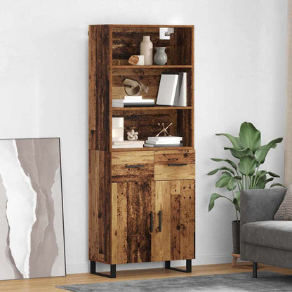 vidaXL Highboard with Drawer 2 pcs Old Wood Engineered Wood