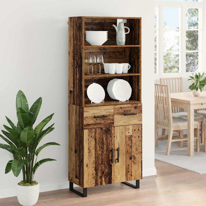 vidaXL Highboard with Drawer 2 pcs Old Wood Engineered Wood