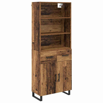 vidaXL Highboard with Drawer 2 pcs Old Wood Engineered Wood