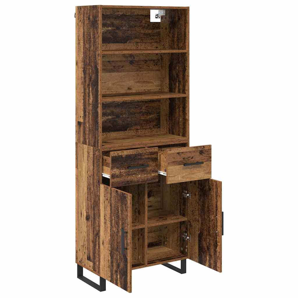 vidaXL Highboard with Drawer 2 pcs Old Wood Engineered Wood