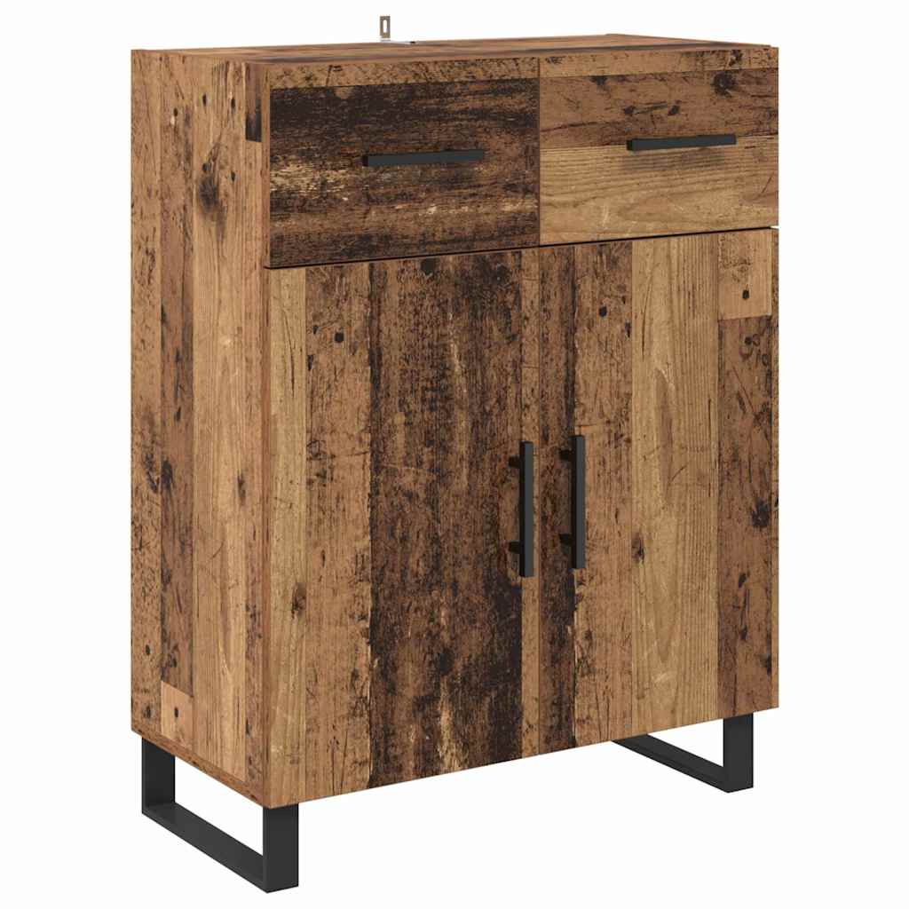 vidaXL Highboard with Drawer 2 pcs Old Wood Engineered Wood
