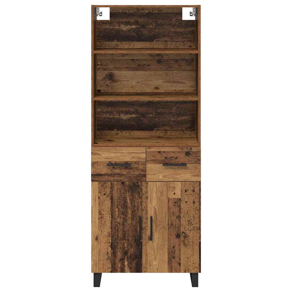 vidaXL Highboard with Drawer 2 pcs Old Wood Engineered Wood
