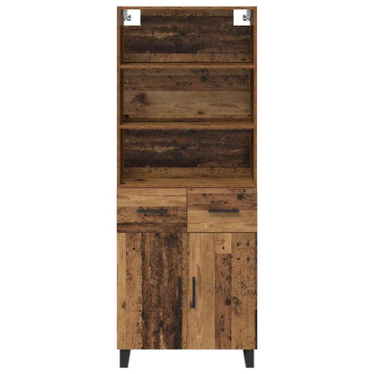 vidaXL Highboard with Drawer 2 pcs Old Wood Engineered Wood