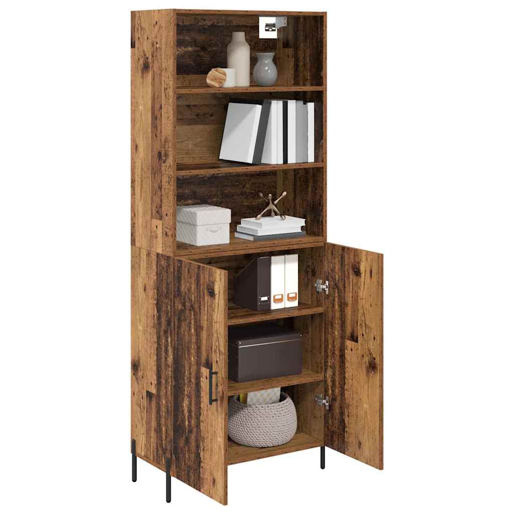vidaXL Highboard Old Wood 69.5 x 32.5 x 180 cm Engineered Wood