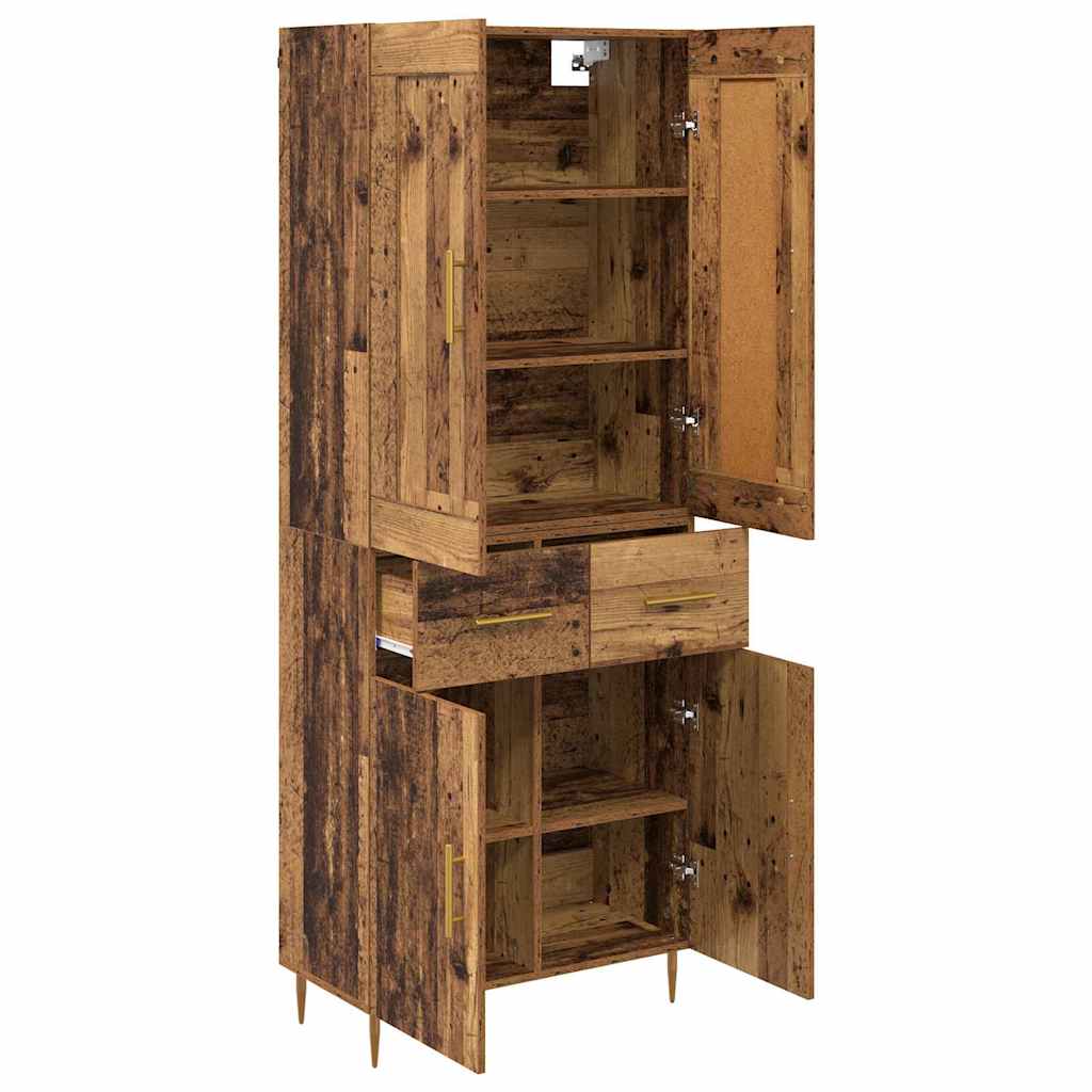 vidaXL Highboard Old Wood 69.5 x 34 x 180 cm Engineered Wood