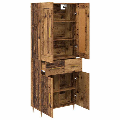 vidaXL Highboard Old Wood 69.5 x 34 x 180 cm Engineered Wood