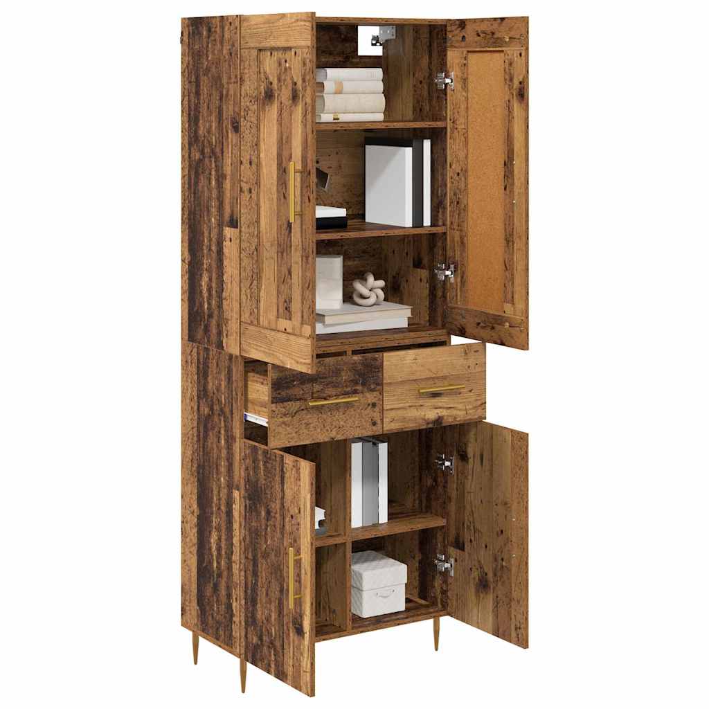 vidaXL Highboard Old Wood 69.5 x 34 x 180 cm Engineered Wood