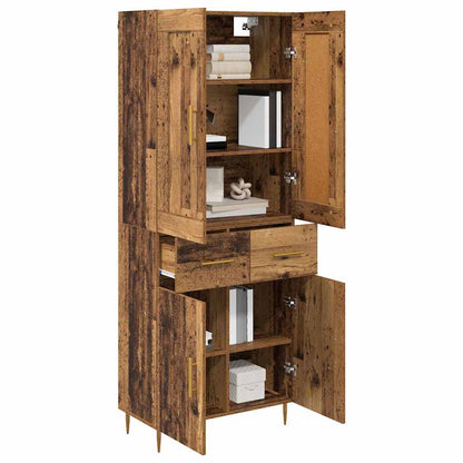 vidaXL Highboard Old Wood 69.5 x 34 x 180 cm Engineered Wood