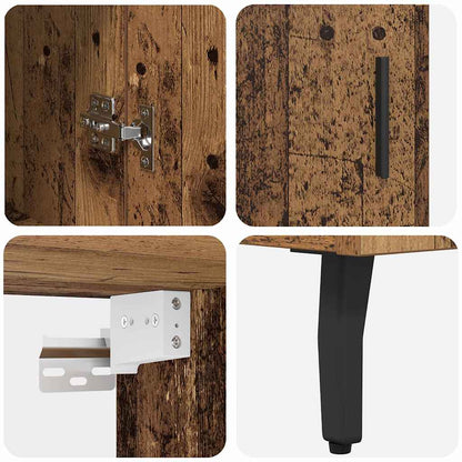 vidaXL Highboard 2 pcs Old Wood Engineered Wood