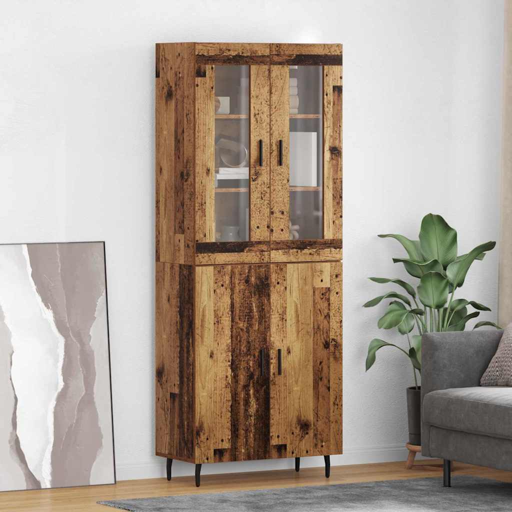 vidaXL Highboard 2 pcs Old Wood Engineered Wood