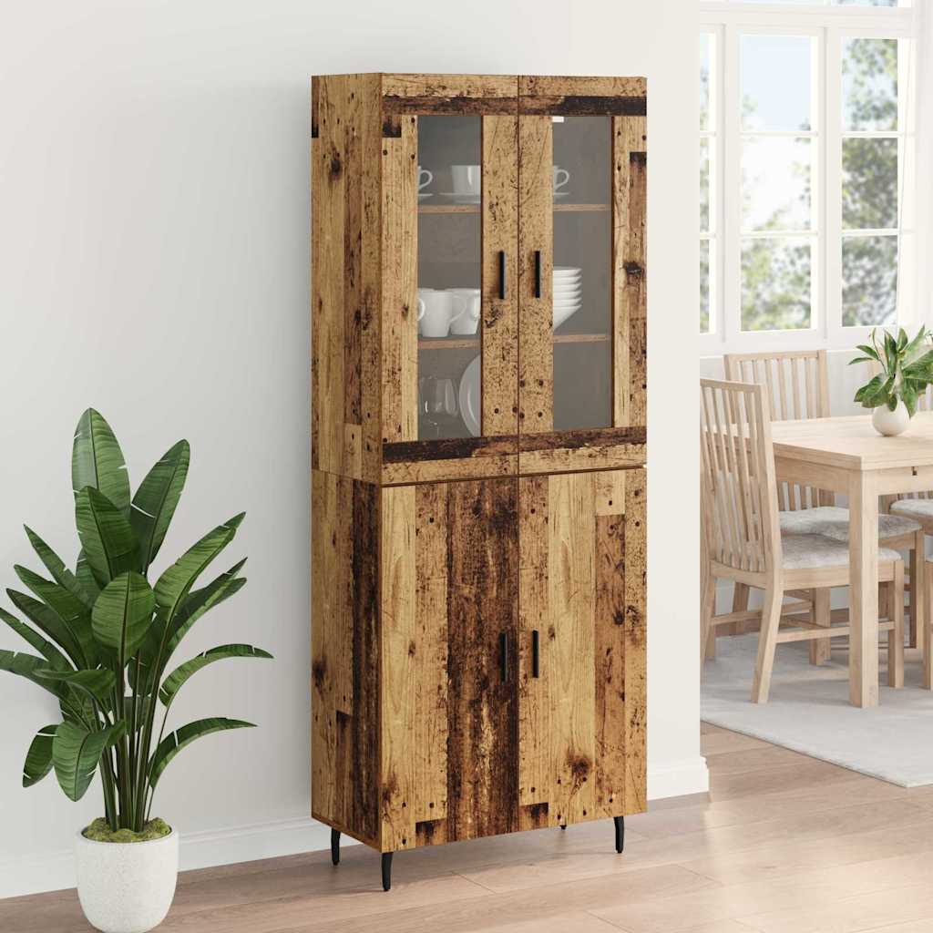 vidaXL Highboard 2 pcs Old Wood Engineered Wood