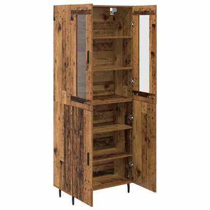 vidaXL Highboard 2 pcs Old Wood Engineered Wood