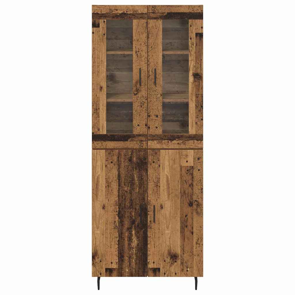 vidaXL Highboard 2 pcs Old Wood Engineered Wood