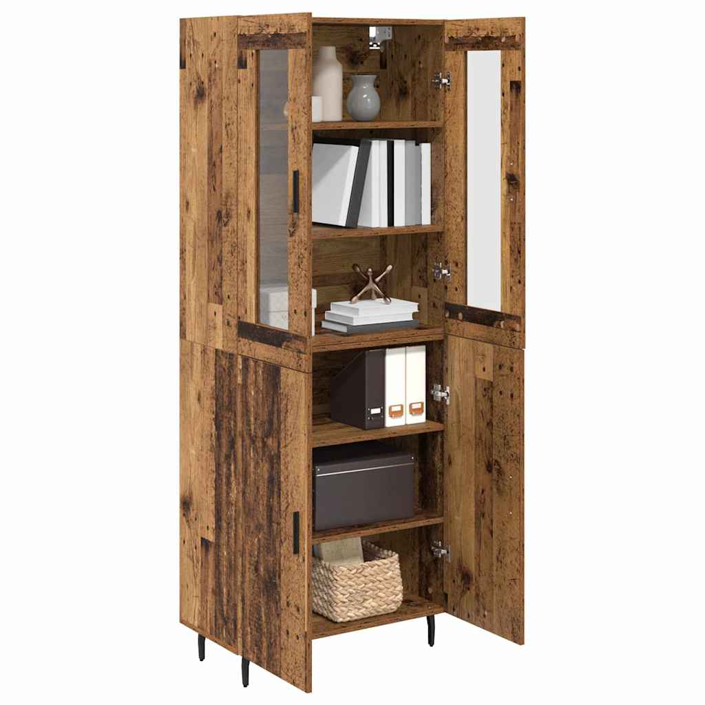vidaXL Highboard 2 pcs Old Wood Engineered Wood