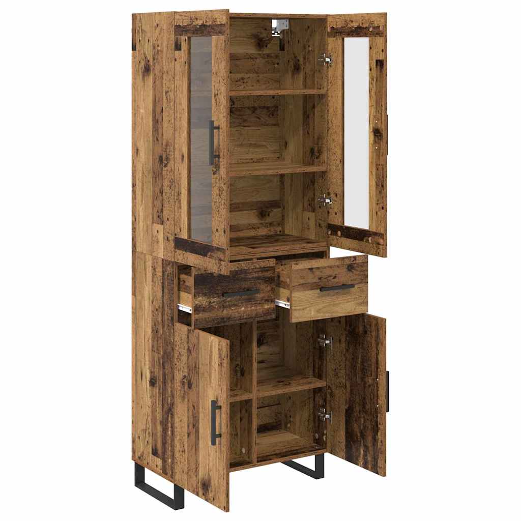 vidaXL Highboard with Drawer 2 pcs Old Wood Engineered Wood