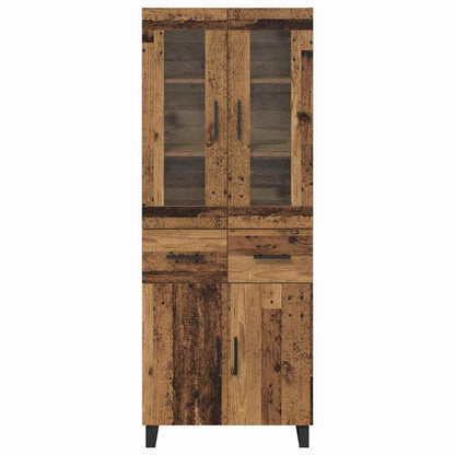 vidaXL Highboard with Drawer 2 pcs Old Wood Engineered Wood