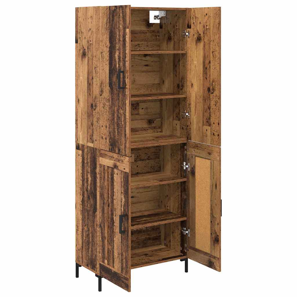 vidaXL Highboard Old Wood 69.5 x 34 x 180 cm Engineered Wood