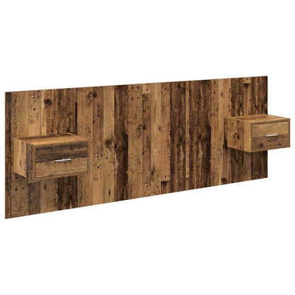 vidaXL Headboard with Cabinet 3 pcs Old Wood Engineered Wood