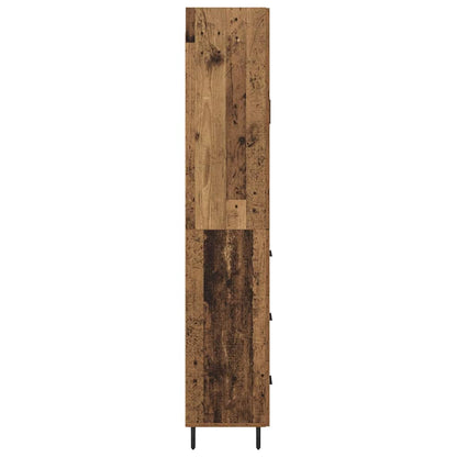 vidaXL Highboard with Drawer 2 pcs Old Wood Engineered Wood and Glass
