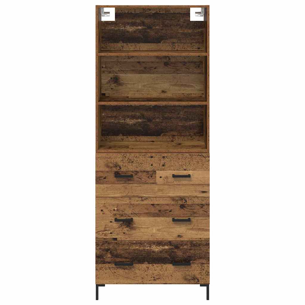 vidaXL Highboard Old Wood 69.5 x 34 x 180 cm Engineered Wood