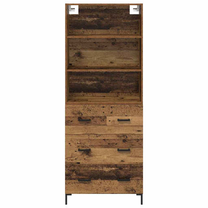 vidaXL Highboard Old Wood 69.5 x 34 x 180 cm Engineered Wood