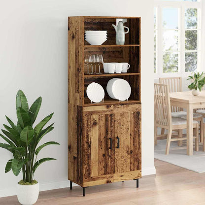vidaXL Highboard Old Wood 69.5 x 34 x 180 cm Engineered Wood