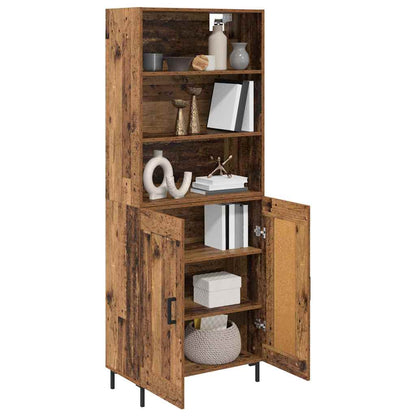 vidaXL Highboard Old Wood 69.5 x 34 x 180 cm Engineered Wood