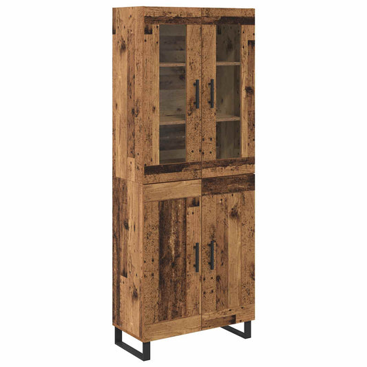 vidaXL Highboard 2 pcs Old Wood Engineered Wood