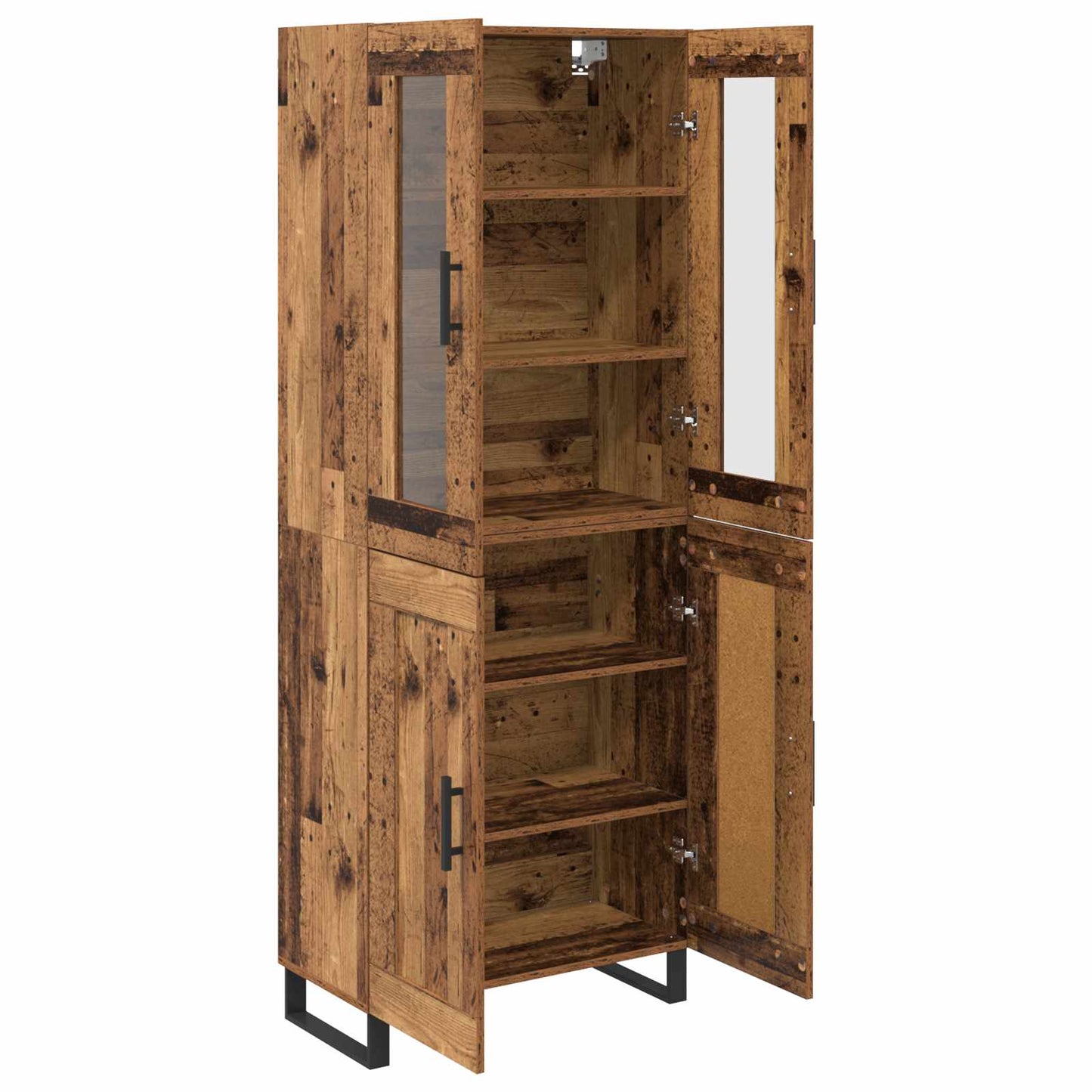 vidaXL Highboard 2 pcs Old Wood Engineered Wood