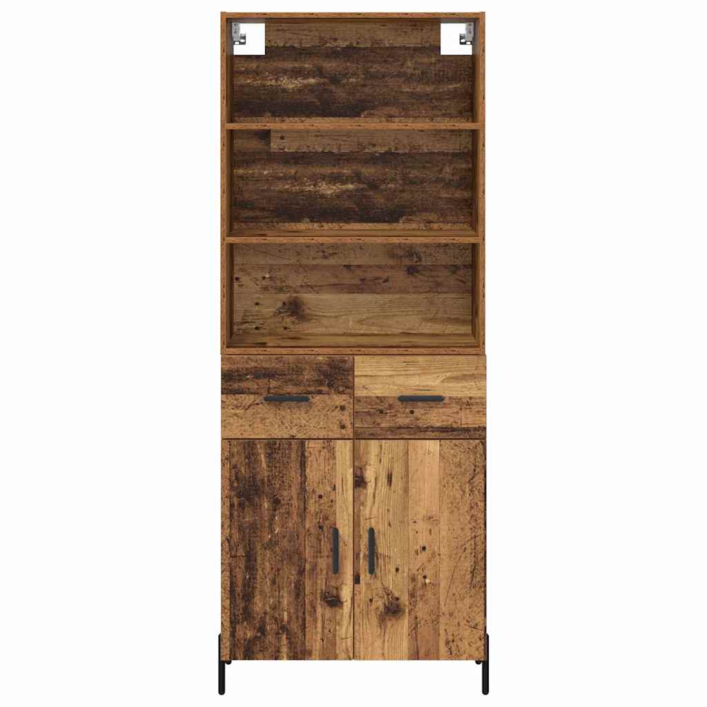vidaXL Highboard Old Wood 69.5 x 32.5 x 180 cm Engineered Wood